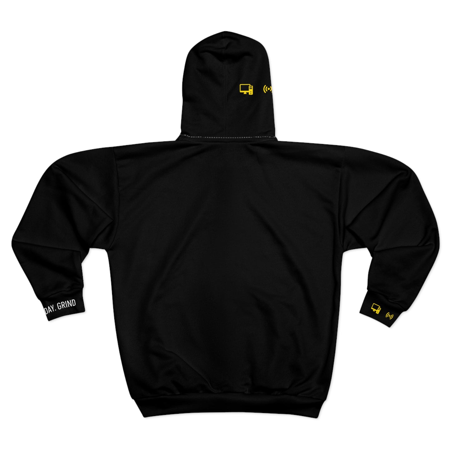 Clutch Logo Zip Hoodie — Black All-Over Print Streetwear